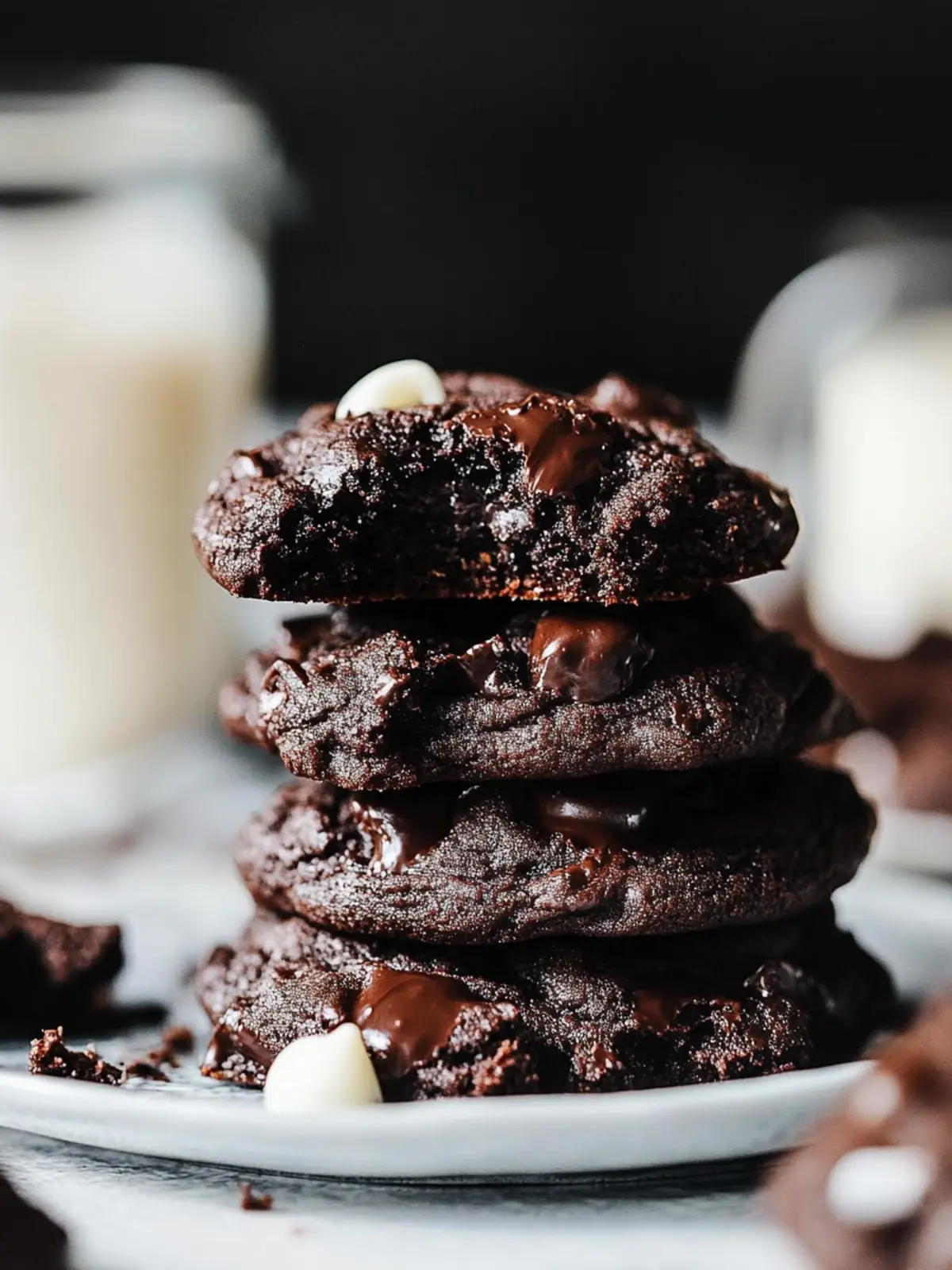 Fudgy Triple Chocolate Cookies