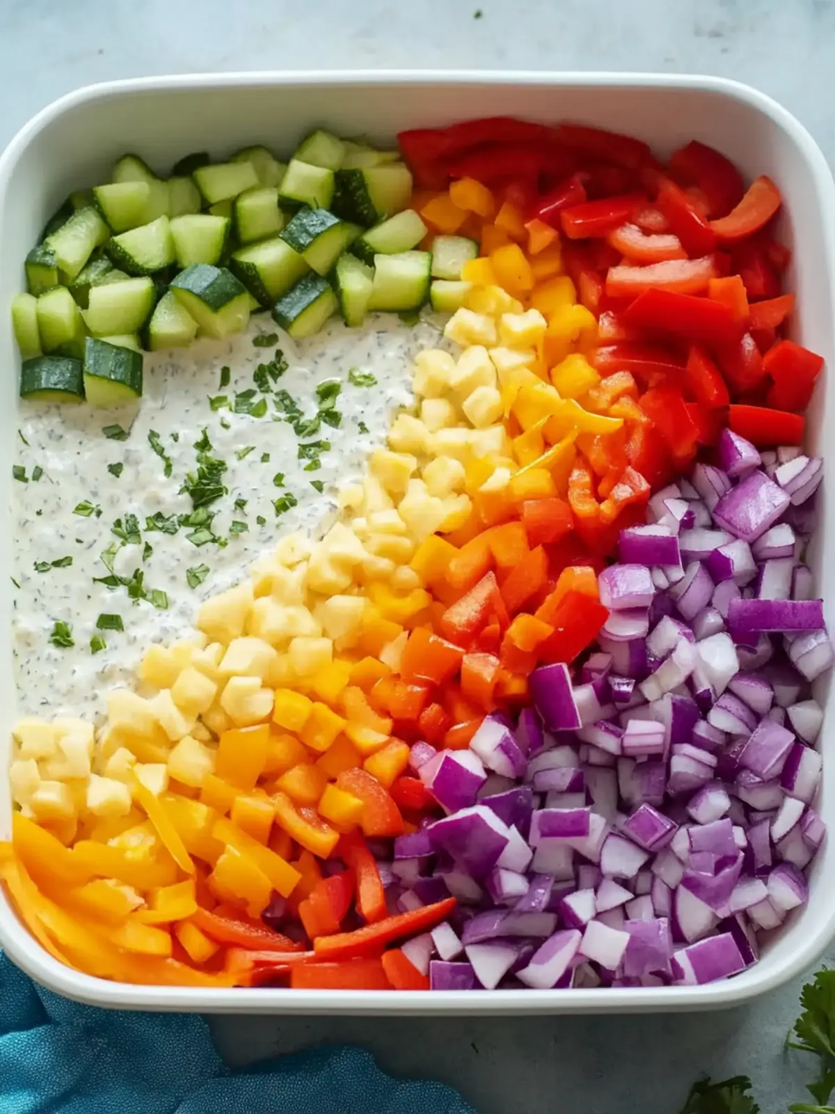 Rainbow Veggie Ranch Dip