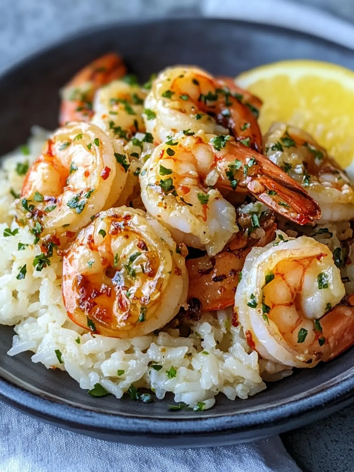 Garlic Butter Shrimp on Rice