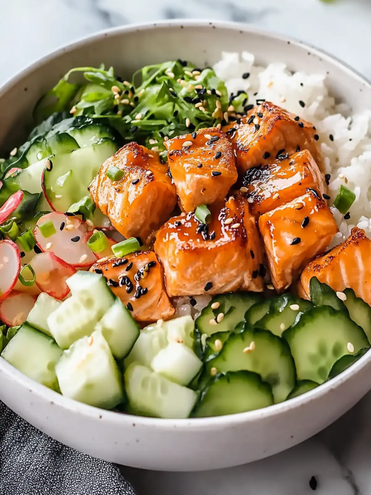 Quick Crispy Salmon Bowls
