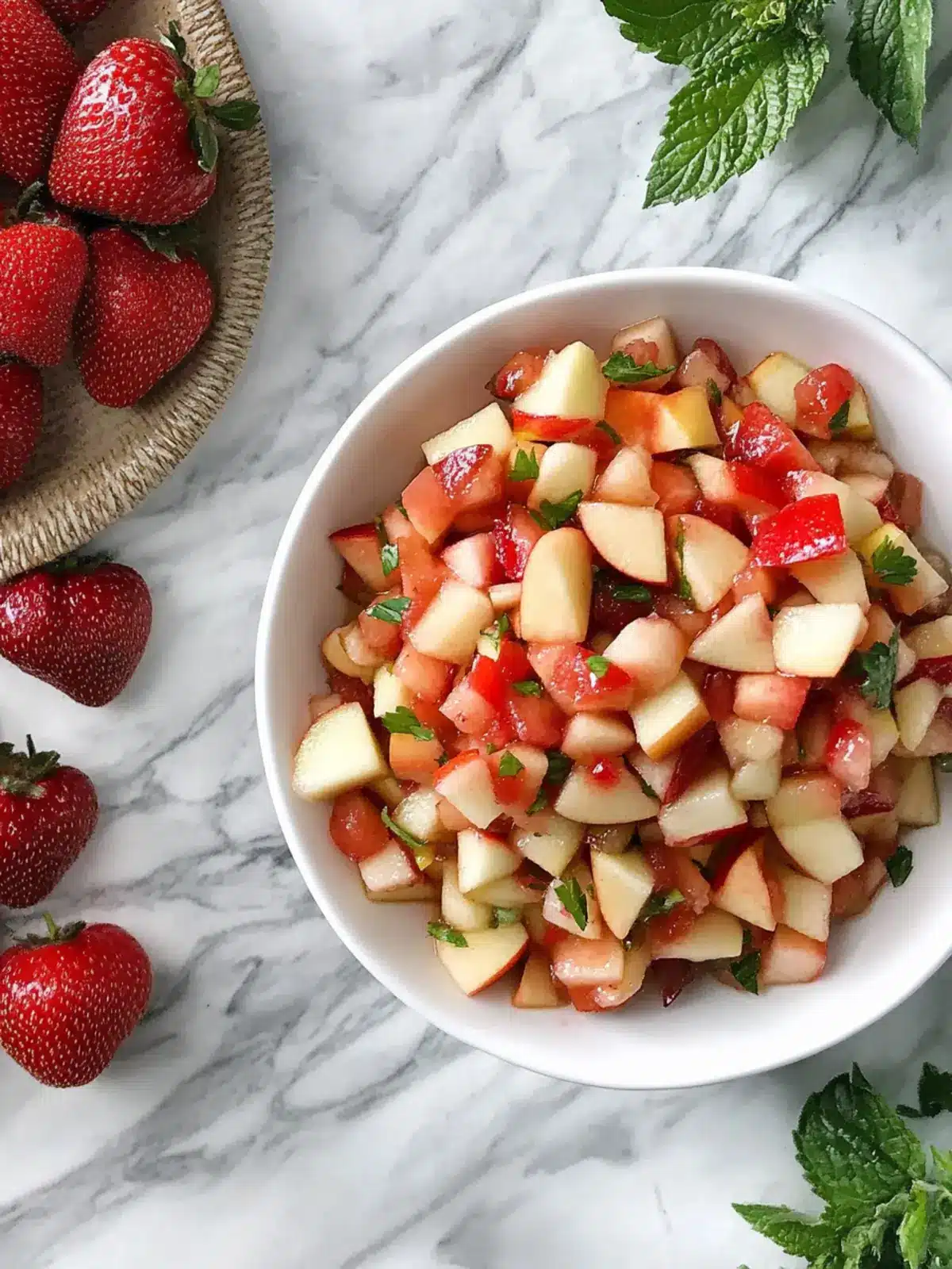 Fresh Apple Salsa with Strawberries