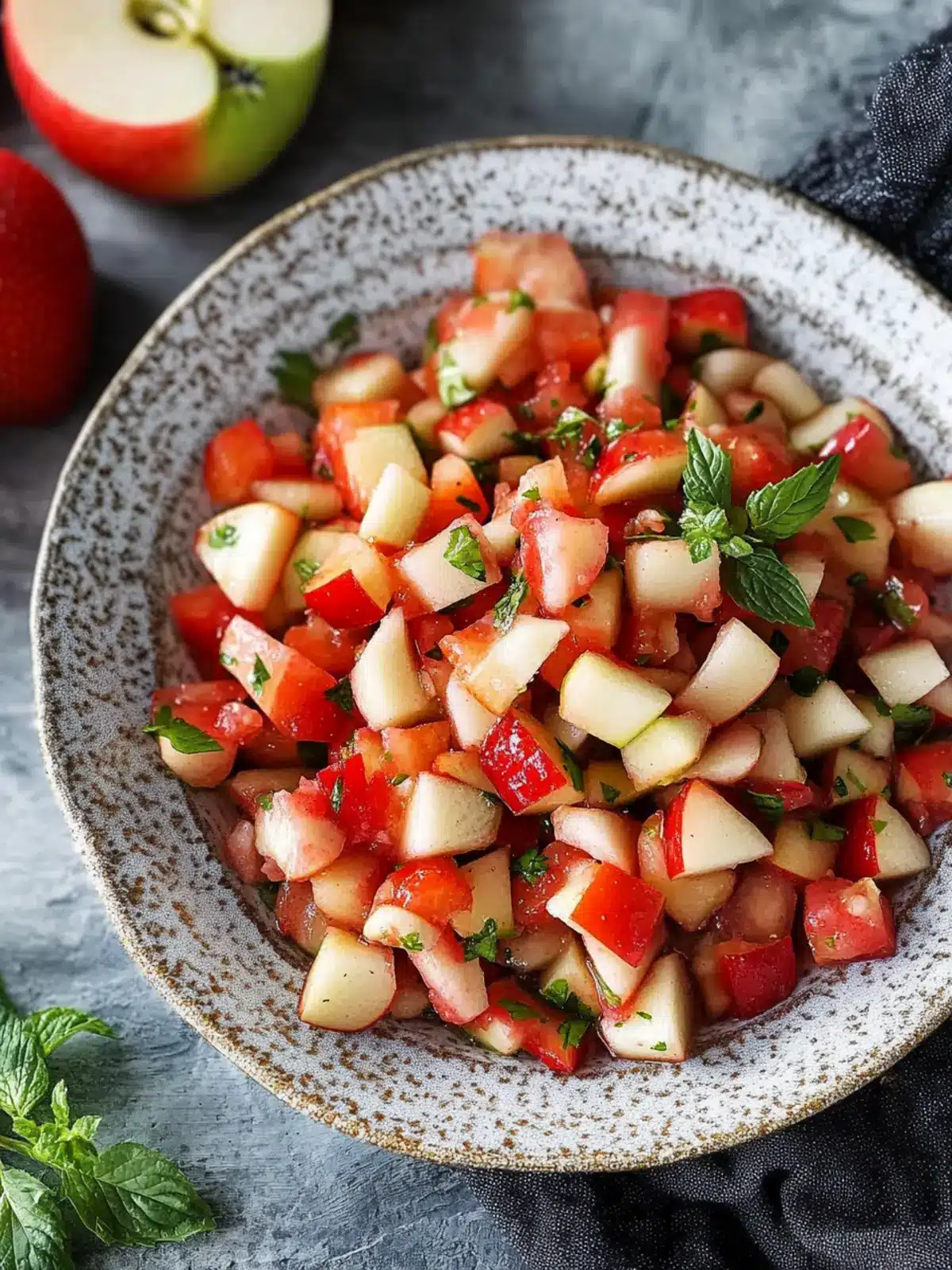 Fresh Apple Salsa with Strawberries