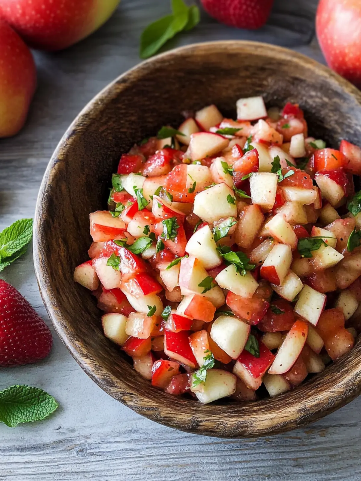 Fresh Apple Salsa with Strawberries