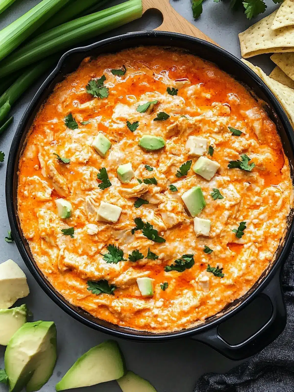 Stovetop Buffalo Chicken Dip