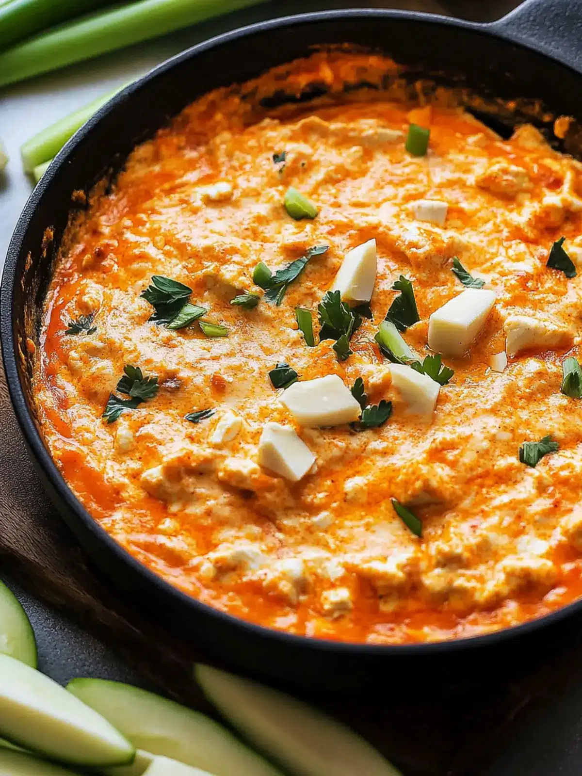 Stovetop Buffalo Chicken Dip